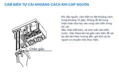 INAX AM-313TCV1 – Giắc cảm biến liên quan đến quy trình tự cài khoảng cách sau khi cấp nguồn; không mở bộ điện khi đang ướt.