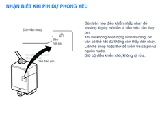 INAX AM-320TC – Đèn báo pin dự phòng yếu nằm trên hộp điều khiển.