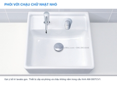 INAX AM-300TCV1 – Gợi ý dùng cùng chậu chữ nhật nhỏ; kiểm tra danh sách chậu tương thích trước lắp.