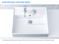 INAX AM-300TCV1 – Bố trí với chậu chữ nhật rộng; thiết bị xà phòng trong hình được đặt riêng.