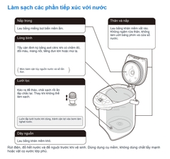 Làm sạch các phần tiếp xúc với nước