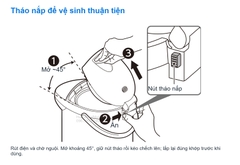 Tháo nắp để vệ sinh thuận tiện