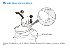 Mở nắp bằng đúng nút nhả