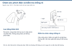 Lau phích bằng khăn khô và kiểm tra phích chống rò điện của LS2