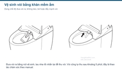 Minh họa đưa vòi ra, lau nhẹ và thu vòi AS-W.