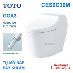Bồn cầu thông minh TOTO CES9C30M GGA3 trắng NW1, tự mở nắp, sấy khí ấm, điện100V