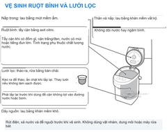 Vệ sinh nắp trong, thân bình, lưới lọc và ruột CP-EB20 đúng cách