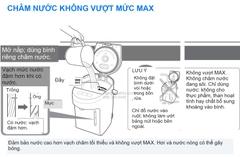 Châm nước bằng bình riêng và quan sát mức MAX của CP-EB20