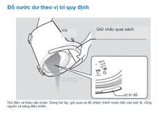 Đổ nước dư theo vị trí quy định