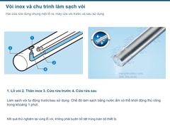 Cấu tạo vòi inox hai cửa rửa và chức năng tự làm sạch vòi dùng chung dòng AWM.