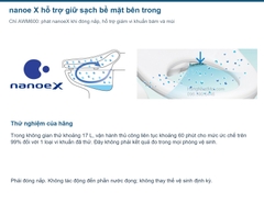 Cơ chế phát nanoe X của AWM600; hình công nghệ hãng kèm giới hạn thử nghiệm.