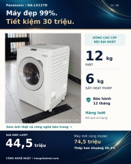 Máy giặt sấy Panasonic NA-LX127D dùng lướt 2025 – Giặt 12kg, sấy Heat Pump 6kg