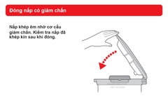 Sơ đồ hãng THERMOS KBG: đóng nắp có giảm chấn.