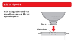 Sơ đồ hãng THERMOS KBG: lắp lại nắp vỏ ủ.