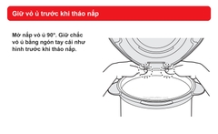 Sơ đồ hãng THERMOS KBK: giữ vỏ ủ trước khi tháo nắp