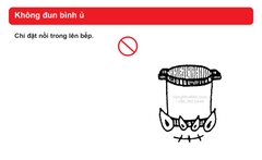 Cảnh báo không đặt bình ủ ngoài lên bếp.