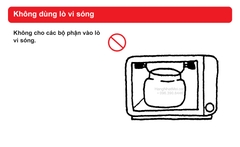 Cảnh báo không cho nồi hoặc bình giữ nhiệt vào lò vi sóng.