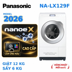 Máy giặt sấy Panasonic NA-LX129F 12 kg/6 kg nội địa Nhật, bơm nhiệt, nanoe X, đời 2026