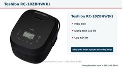 Toshiba RC-10ZBHW – Nồi cơm cao tần IH 1,0L nội địa Nhật 2026