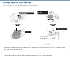 Vị trí bình tạo bọt và giới hạn châm dung dịch của SATIS G