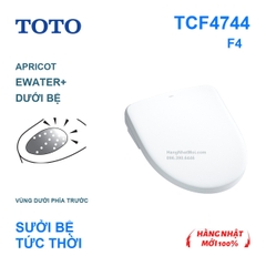 Nắp rửa điện tử TOTO TCF4744 Apricot F4 trắng NW1, EWATER dưới bệ và sưởi bệ tức thời