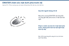 Sơ đồ phun sương EWATER vào lòng bồn và vùng mặt dưới phía trước bệ của Apricot F4