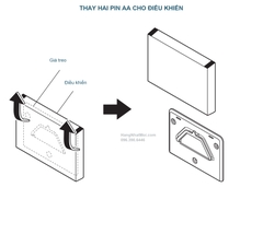 Tháo điều khiển khỏi giá treo và mở khay pin của WASHLET SS