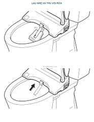 Vòi rửa WASHLET SS ở vị trí đưa ra và thu vào để vệ sinh