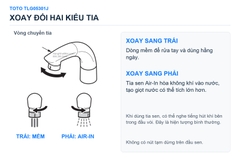 Chuyển dòng mềm và tia sen Air-In trên TOTO TLG05301J