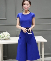 Đầm công sở cao cấp màu xanh