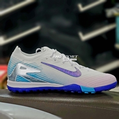 Giày Bóng Đá Nike Mercurial Vapor 16 Elite Trắng Xanh Hologram Cổ Lửng TF