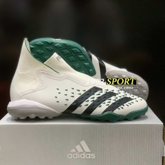 Giày Bóng Đá TQ Adidas Predator Freak+ EQT Trắng Xanh Lá Vạch Đen Không Dây Cổ Cao TF