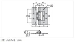 Bản lề mô-men xoắn phẳng (B-1109 series / Thép không rỉ)