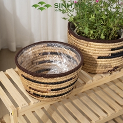 Chậu cây lục bình, chậu cây trang trí, giỏ lục bình, chậu cây để bàn, decor chụp ảnh Sinh Mộc - M1022