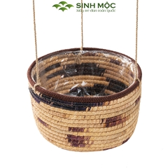 Chậu cây trang trí 2 tầng, giỏ lục bình trồng cây, decor studio - M1010