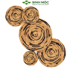 Đĩa treo tường trang trí phòng khách, phòng làm việc, miếng lót lục bình, decor trang trí Sinh Mộc - M2008