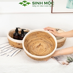 {Giá rẻ} Khay lục bình miệng cotton, ổ mèo lục bình, khay decor đựng đồ cá nhân - M1001