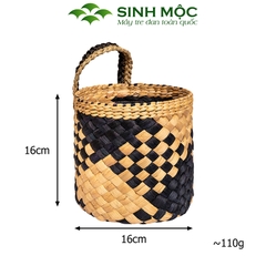 Giỏ bèo caro, giỏ lục bình, giỏ treo tường, decor mây tre đan Sinh Mộc - M1028