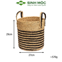 Giỏ cói trồng cây sọc đen, sọt cói đựng đồ, cói decor, trang trí nhà cửa Sinh Mộc - M1029