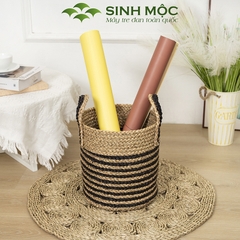 Giỏ cói trồng cây sọc đen, sọt cói đựng đồ, cói decor, trang trí nhà cửa Sinh Mộc - M1029