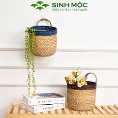 Giỏ cói, giỏ mây tre đan, giỏ cói trồng cây, Decor đựng đồ - M1005