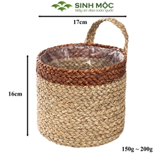 Giỏ cói trồng cây, giỏ cói đựng đồ, giỏ mây tre đan thân thiện với môi trường - M1004