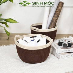 Giỏ đựng quần áo cao cấp, giỏ cotton đựng đồ, đựng đồ cá nhân Sinh Mộc - M1033