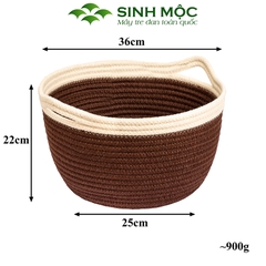 Giỏ đựng quần áo cao cấp, giỏ cotton đựng đồ, đựng đồ cá nhân Sinh Mộc - M1033