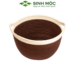 Giỏ đựng quần áo cao cấp, giỏ cotton đựng đồ, đựng đồ cá nhân Sinh Mộc - M1033