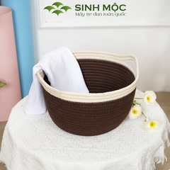 Giỏ đựng quần áo cao cấp, giỏ cotton đựng đồ, đựng đồ cá nhân Sinh Mộc - M1033
