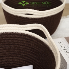 Giỏ đựng quần áo cao cấp, giỏ cotton đựng đồ, đựng đồ cá nhân Sinh Mộc - M1033