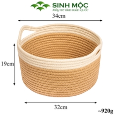 Giỏ quần áo có quai tiện dụng, giỏ cotton đựng đồ đa năng - M1032