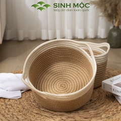 Giỏ quần áo có quai tiện dụng, giỏ cotton đựng đồ đa năng - M1032