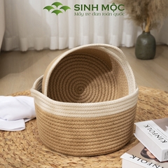 Giỏ quần áo có quai tiện dụng, giỏ cotton đựng đồ đa năng - M1032
